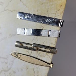 Vintage Swank tie clips gold and silver tone set of 4